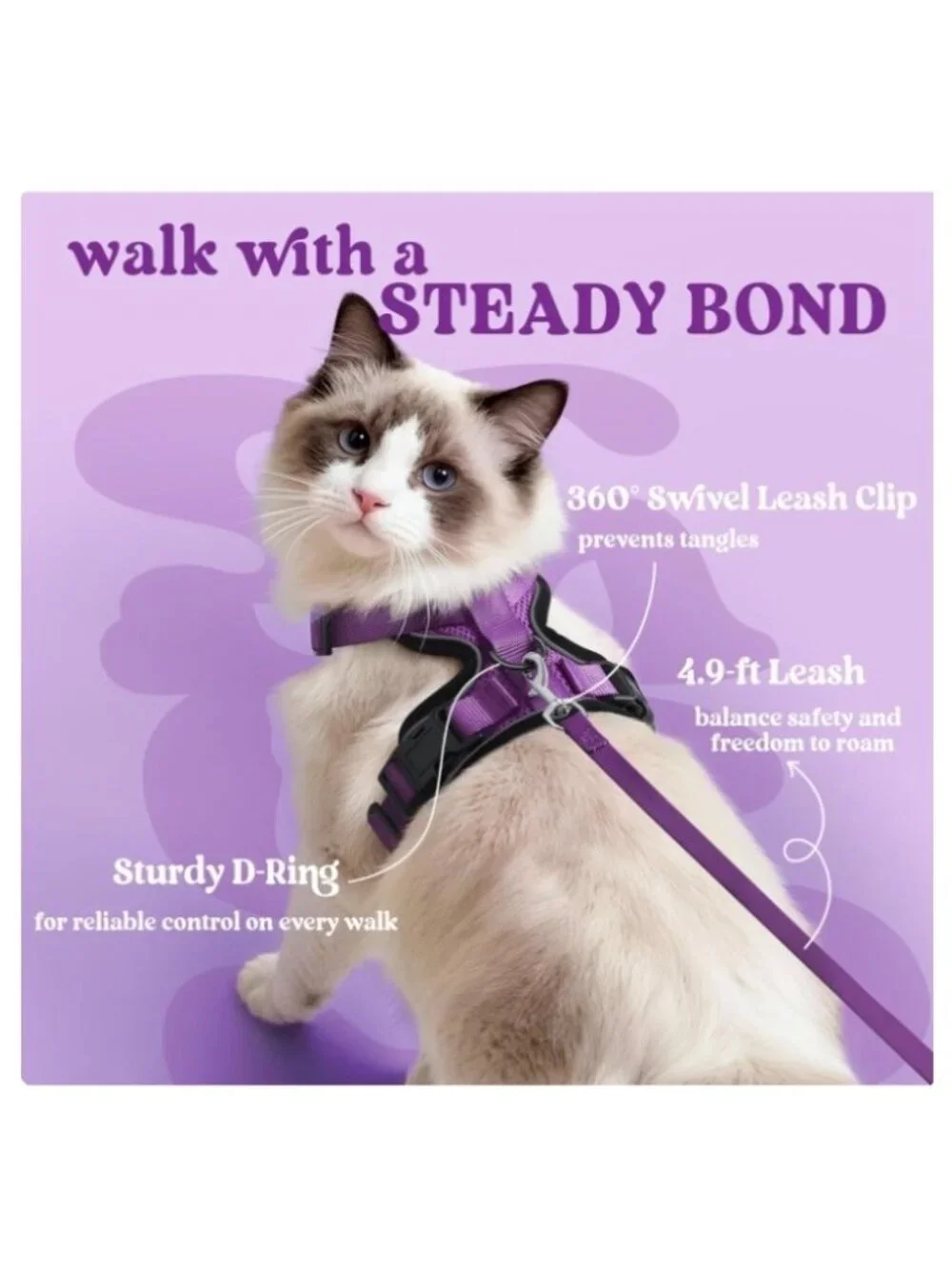 Rabbitgoo Escape Proof Cat Harness, Leash Set NW0T